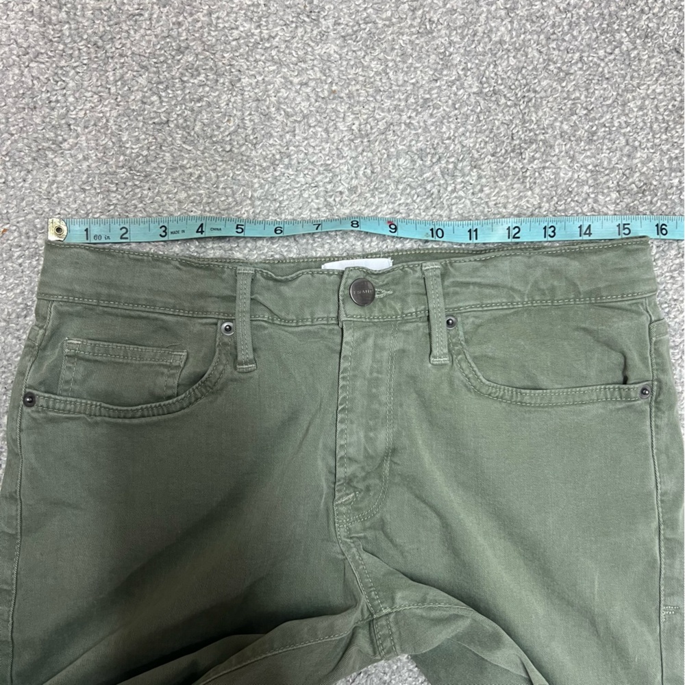 Frame Jeans Mens 31x26 Green L Homme Slim Wash Military Stretch Pants Denim - Picture 5 of 11